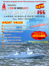 Load image into Gallery viewer, Arkmodel 1/200 PLA NAVY TYPE 055 Large Missile Destroyer Warship Model Kit No.7503
